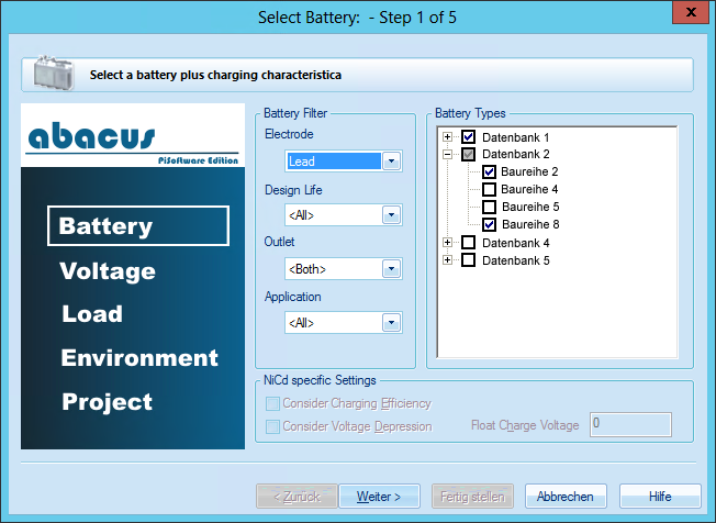 abacus ieee wizard (battery type selection)
